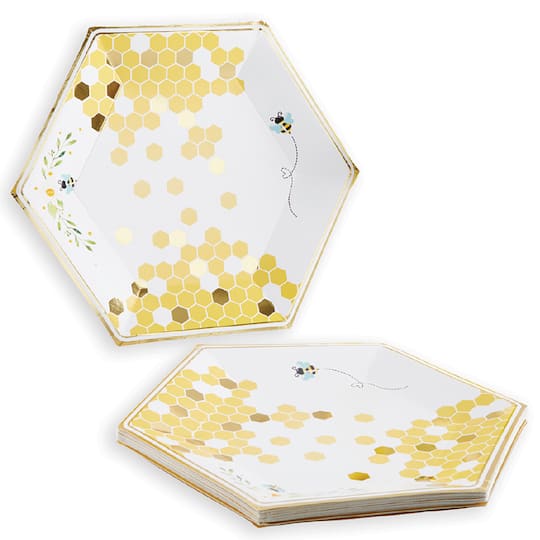 Kate Aspen® 9" Sweet As Can Bee Paper Plates, 32ct.